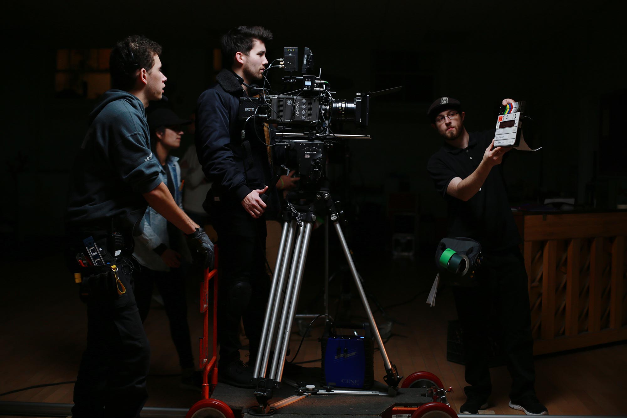 Gul Day film crew working with a video camera