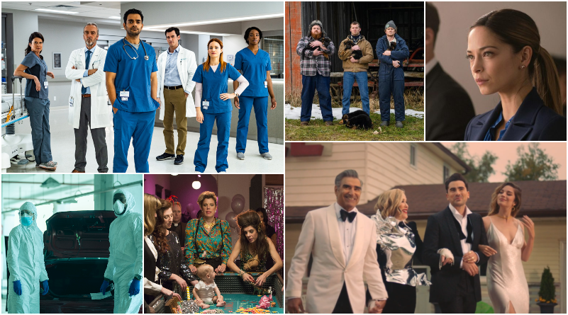 A collage of various TV series stills