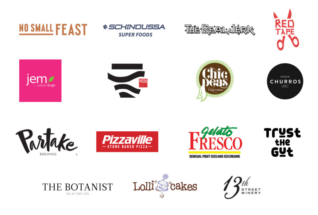 Food and beverage sponsor logos