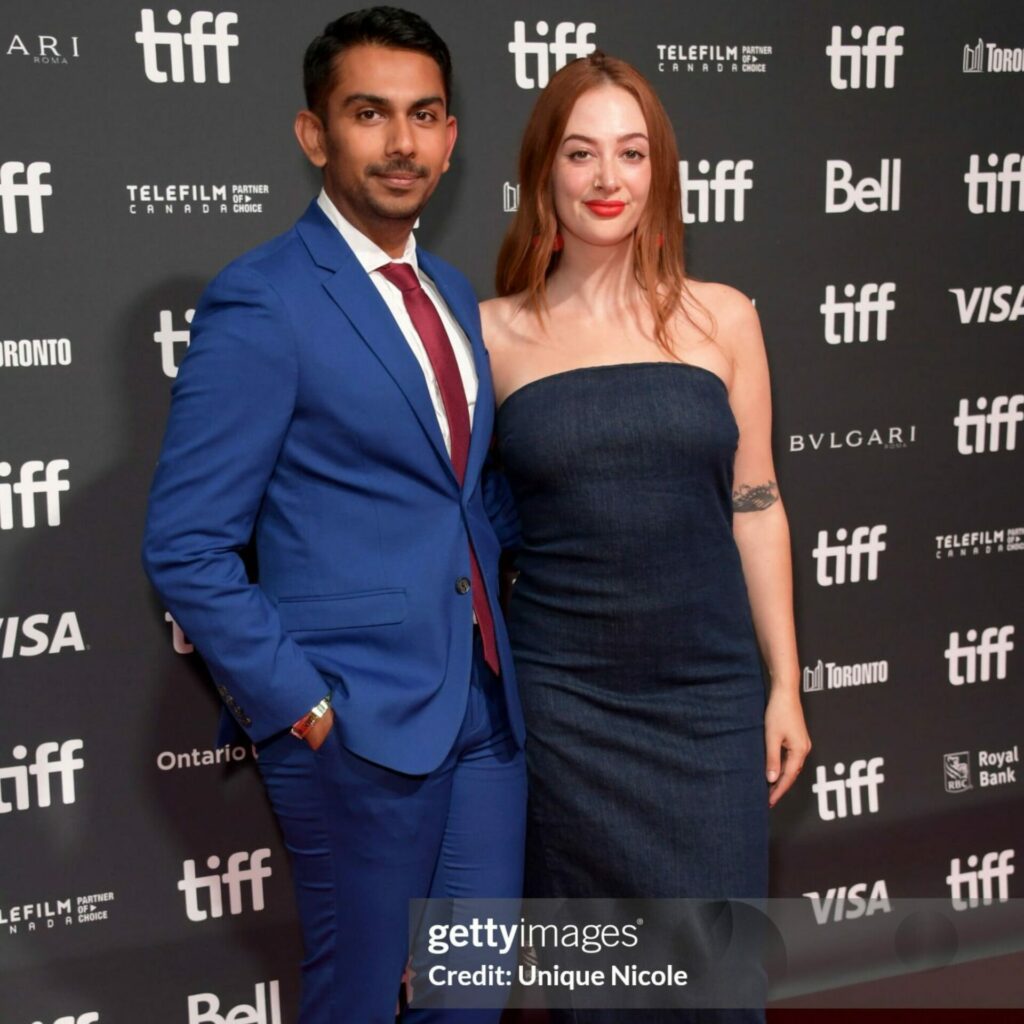 Shant Joshi and Lindsay Blair Goeldner Fae Pictures at TIFF 2023 Getty